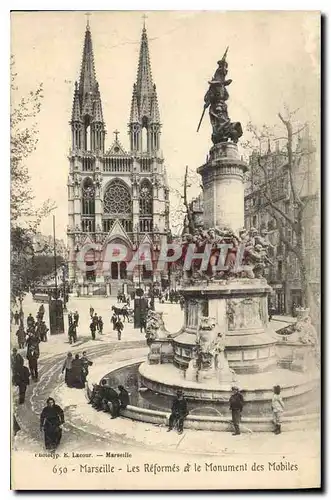 Cartes postales Marseille les Reformes et le Monument des Mobiles