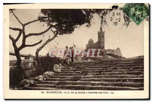 Cartes postales Marseille N D de la Garde a Travers les Pins