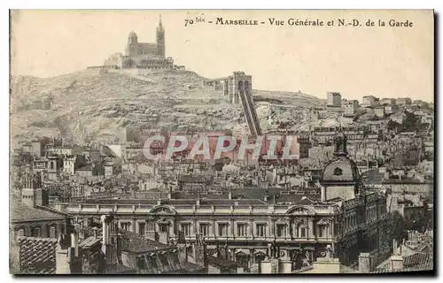 Cartes postales Marseille vue generale et N D de la Garde