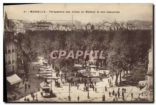 Cartes postales Marseille Perspective des Allees de Meilhan et des Capucines