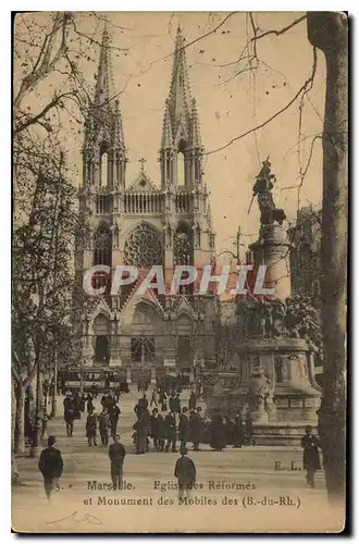 Ansichtskarte AK Marseille eglise des Reformes et Monument des Mobiles des B du Rh