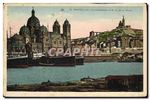 Cartes postales Marseille la cathedrale et N D de la Garde