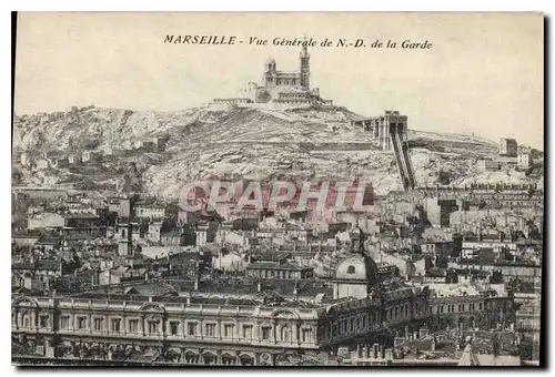 Cartes postales Marseille vue generale de N D de la Garde