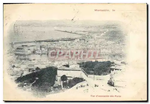 Cartes postales Marseille vue d'ensemble des Ports