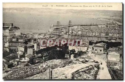 Ansichtskarte AK Marseille Panorama des Quais pris de N D de la Garde