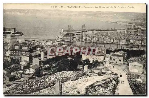 Cartes postales Marseille Panorama des Quais pris de N D de la Garde