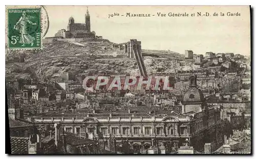 Cartes postales Marseille vue generale et N D de la Garde