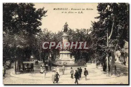 Cartes postales Marseille Monument des Mobiles et les Allees