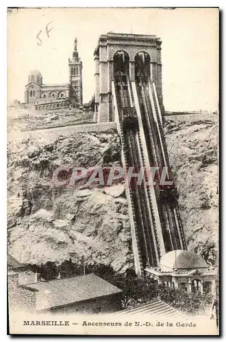 Cartes postales Marseille Ascenseurs de N D de la Garde