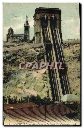 Ansichtskarte AK Marseille Notre Dame de la Garde et l'Ascenseur