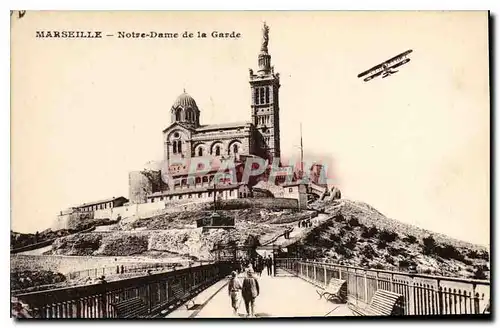 Ansichtskarte AK Marseille Notre Dame de la Garde Avion Aviation