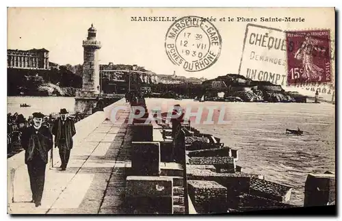 Ansichtskarte AK Marseille la Jetee et le Phare Sainte Marie