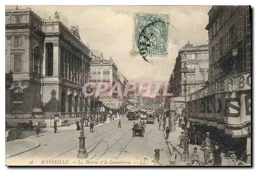 Cartes postales Marseille la Bourse et la Cannebiere