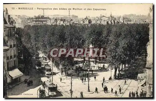 Cartes postales Marseille Perspective des Allees de Meilhan et des Capucines