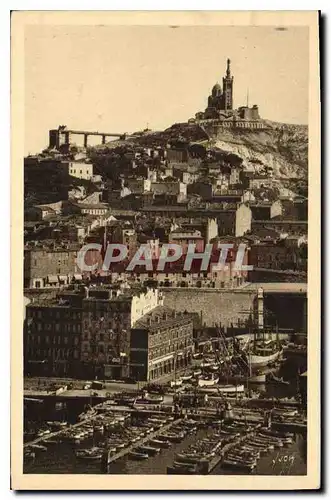 Ansichtskarte AK Marseille N D de la Garde vue du vieux Port