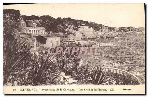 Cartes postales Marseille Promenade de la Corniche vue prise de Maldorme