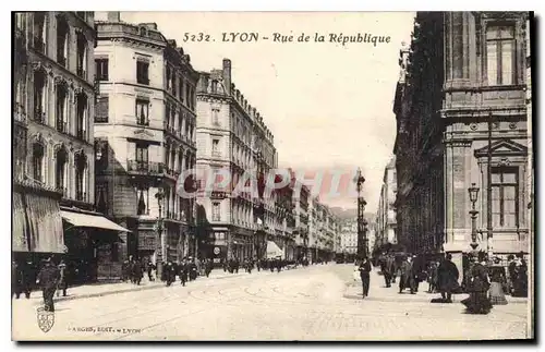 Cartes postales Lyon rue de la Republique