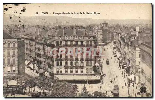 Cartes postales Lyon Perspective de la Rue de la Republique