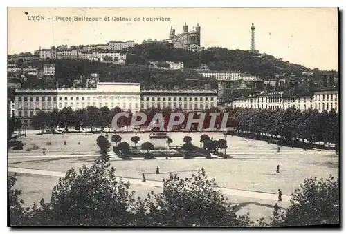 Ansichtskarte AK Lyon place Bellecour et Coteau de Fourviere