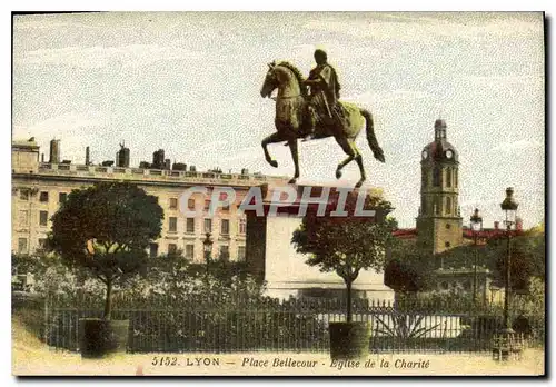 Cartes postales Lyon place Bellecour eglise de la Charite