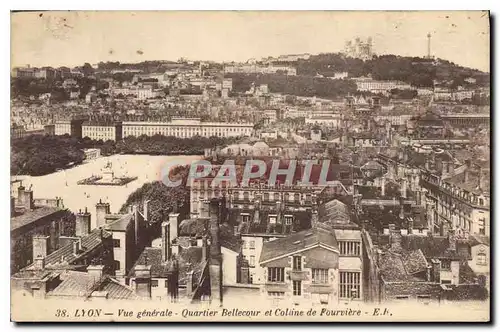 Ansichtskarte AK Lyon vue generale Quartier Bellecour et Colline de Fourviere