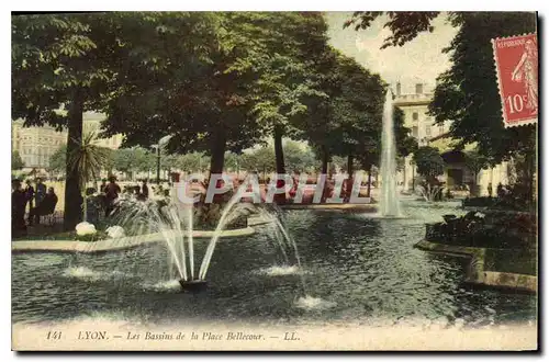 Cartes postales Lyon les Bassins de la place Bellecour