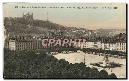 Cartes postales Lyon place Bellecour tracee en 1617