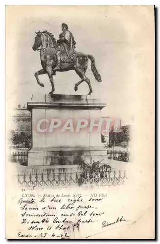 Cartes postales Lyon statue de Louis XIV