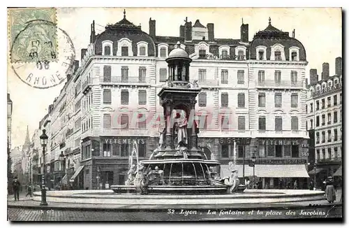 Ansichtskarte AK Lyon la Fontaine et la place des Jacobins