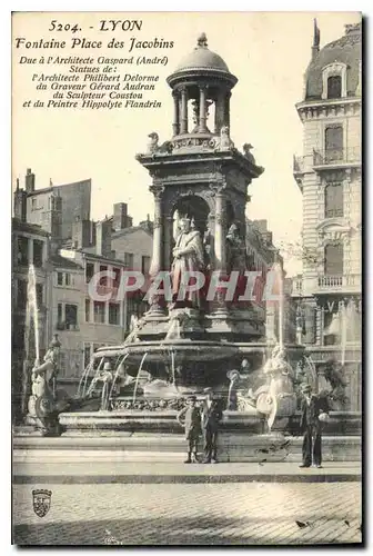 Ansichtskarte AK Lyon fontaine place des Jacobins due a l'Architecte Gaspard Andre statue de l'Architecte Philibe