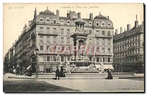 Cartes postales Lyon Fontaine et place des Jacobins