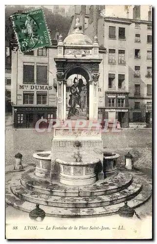 Cartes postales Lyon La Fontaine de la Place Saint Jenan