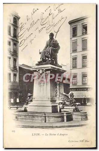 Ansichtskarte AK Lyon La Statue d'Ampere