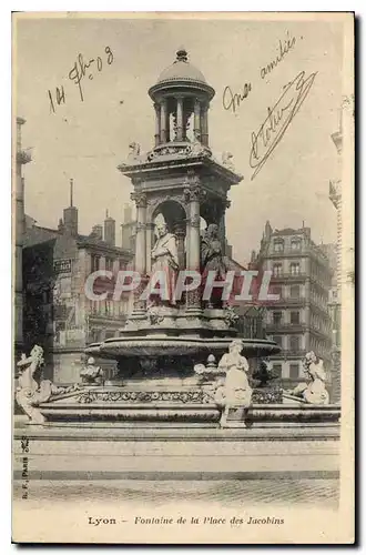 Ansichtskarte AK Lyon Fontaine de la Place des Jacobins