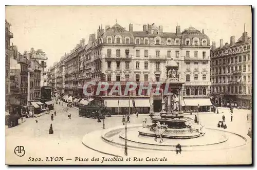 Cartes postales Lyon Place des Jacobins et rue centrale