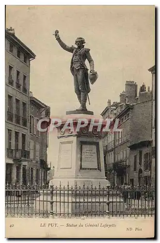 Cartes postales Le Puy Statue du General Lafayette