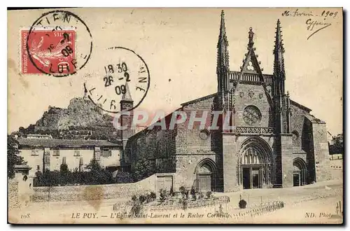 Cartes postales Le Puy l'Eglise Saint Laurent et la Rocher Corneille