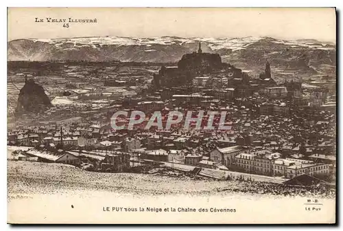 Ansichtskarte AK Hte Loire Le Puy Rocher St Michel d'Aiguilhe sous la Neige et la Chaine des Cevennes