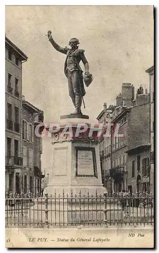 Cartes postales Le Puy Statue du General Lafayette