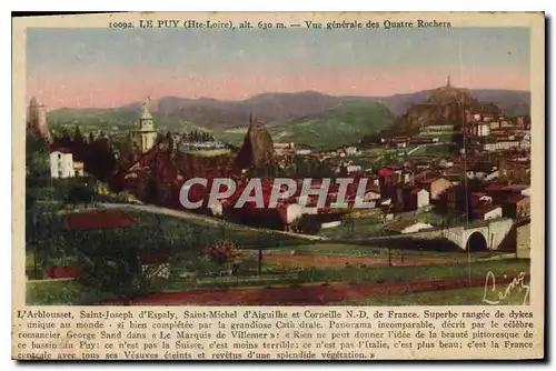 Cartes postales Le Puy Hte Loire Vue generale des Quatre Rochers