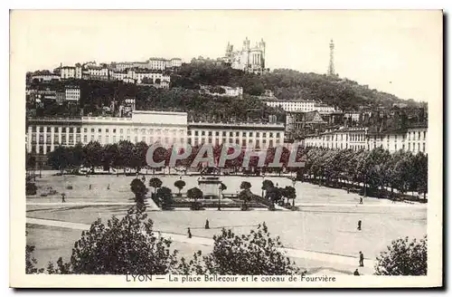 Ansichtskarte AK Lyon Place Bellecour et le coteau de Fourviere