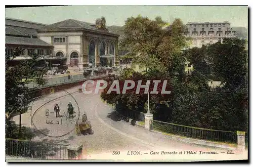 Cartes postales Lyon Gare Perrache et l'Hotel Terminus