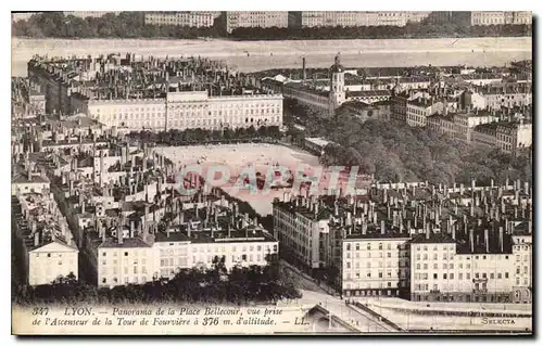 Cartes postales Lyon Panorama de la Place Bellecour vue prise de l'ascenseur de la Tour de Fourviere