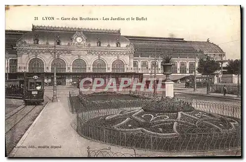 Cartes postales Lyon Gare des Brotteaux Les Jardins et le Buffet