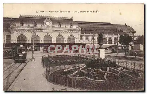 Cartes postales Lyon Gare des Brotteaux Les Jardins et le Buffet