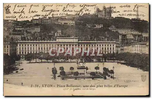 Cartes postales Lyon Place Bellecour une des plus belles d'Europe