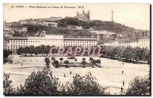 Cartes postales Lyon Place Bellecour et Coteau de Fourviere