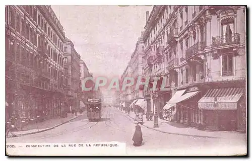 Ansichtskarte AK Lyon Perspective de la rue de la Republique