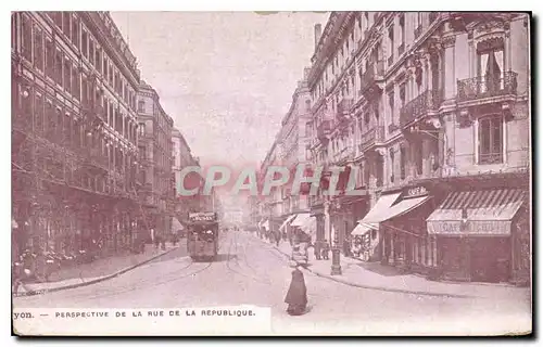 Cartes postales Lyon Perspective de la rue de la Republique