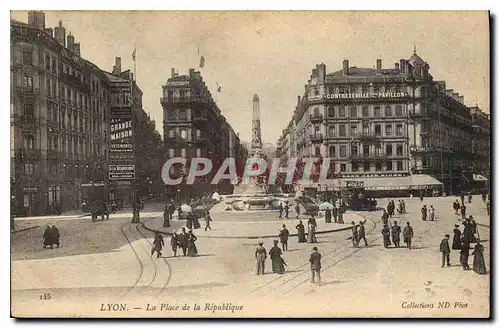 Cartes postales Lyon La Place de la Republique